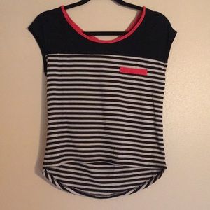 Black/gray striped blouse